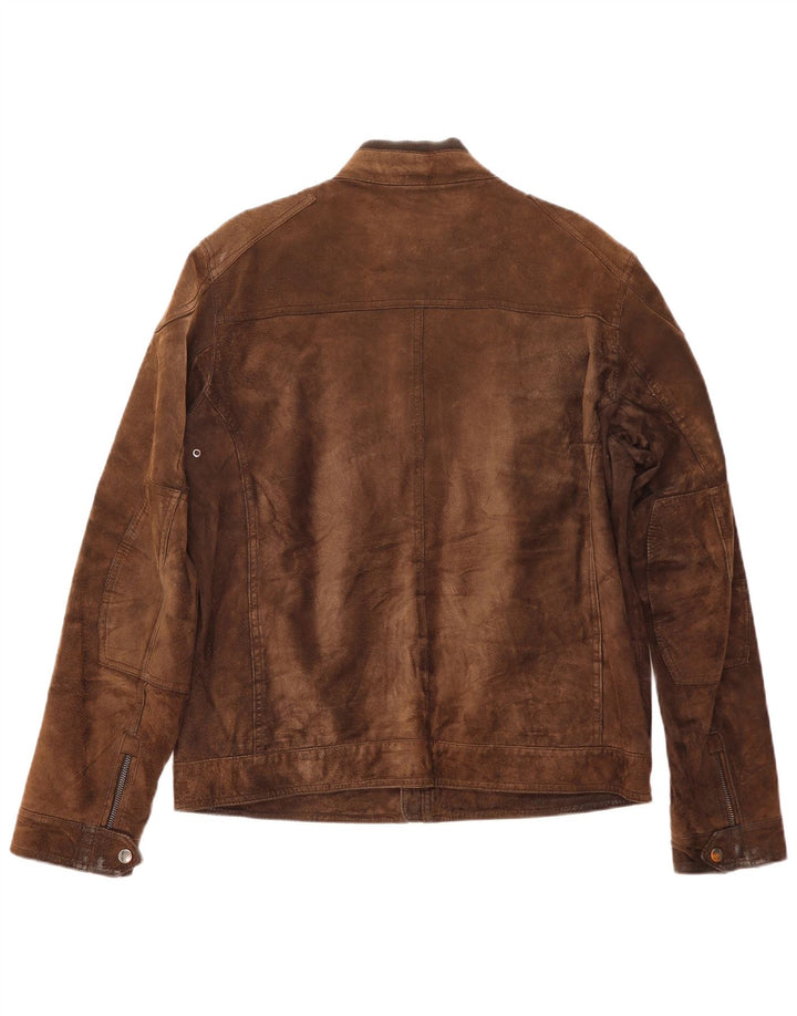 Conbipel Mens Suede Jacket IT 52 Large Brown Leather