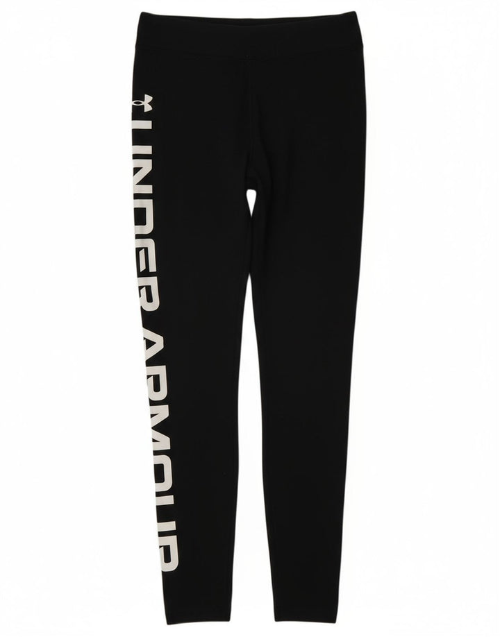 UNDER ARMOUR Womens Graphic Leggings UK 14 Medium  Black