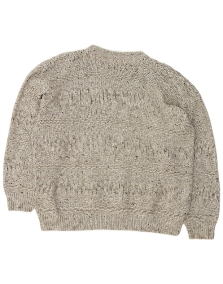 Vintage Mens Crew Neck Jumper Sweater Large Grey