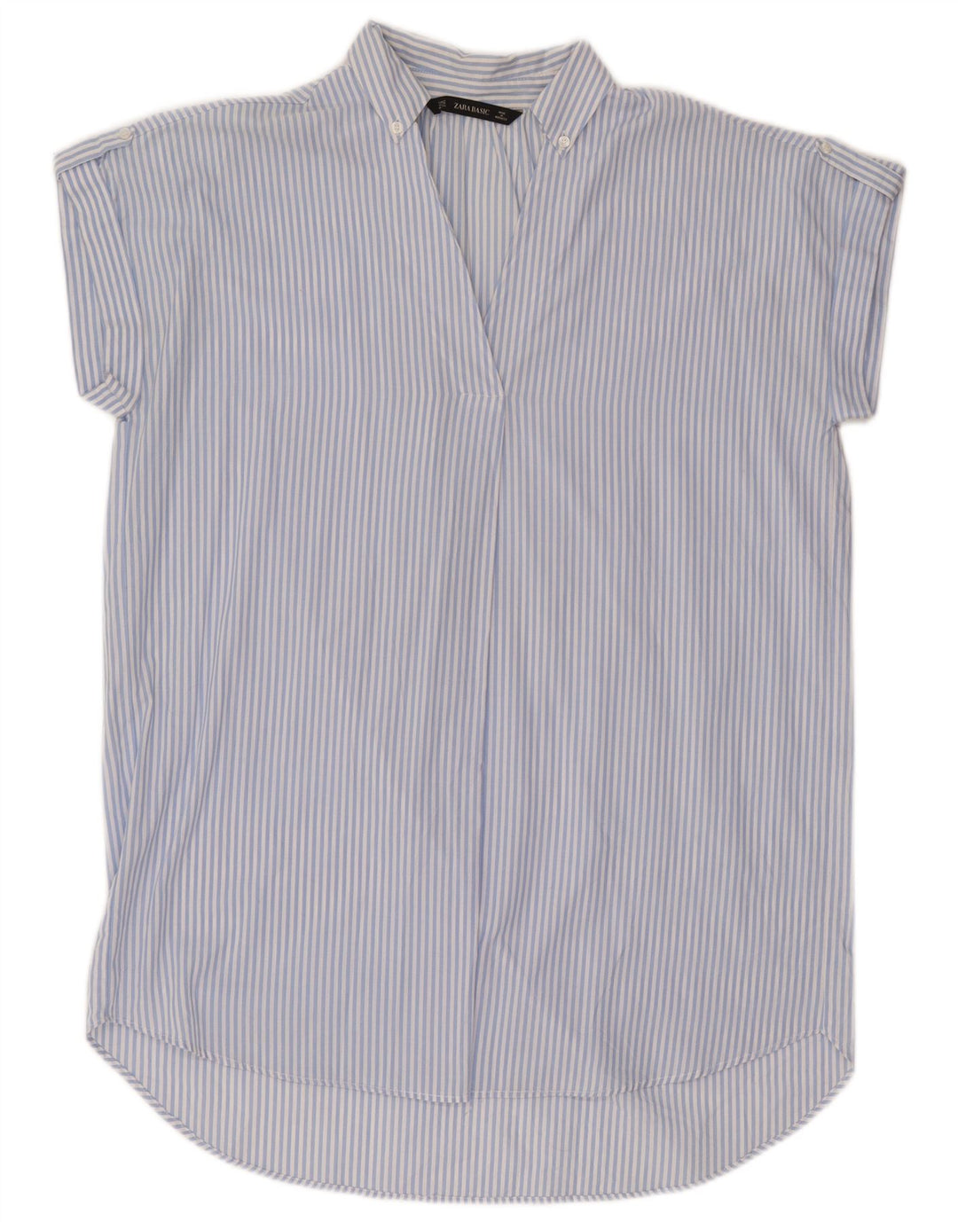 Zara Dame Oversized Tunikakjole UK 14 Medium Blue Pinstripe