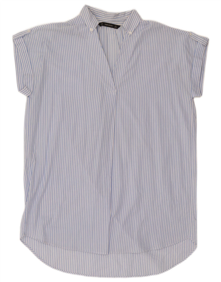 Zara Dame Oversized Tunikakjole UK 14 Medium Blue Pinstripe