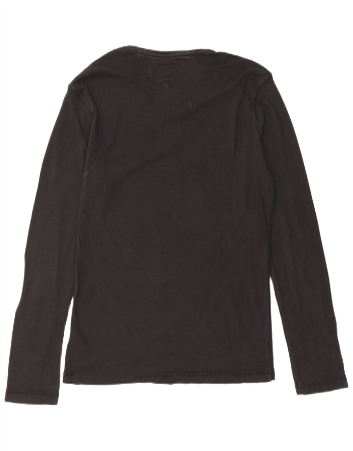 TOMMY HILFIGER Mens Top Long Sleeve Medium Black Cotton