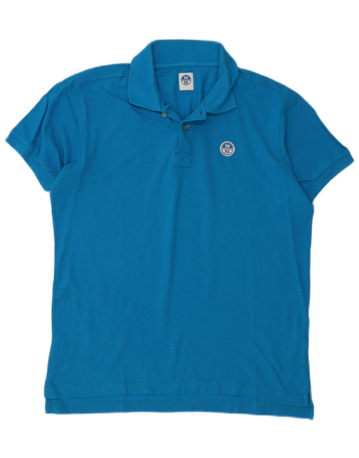 North Sails Mens Polo Shirt Medium Blue Cotton