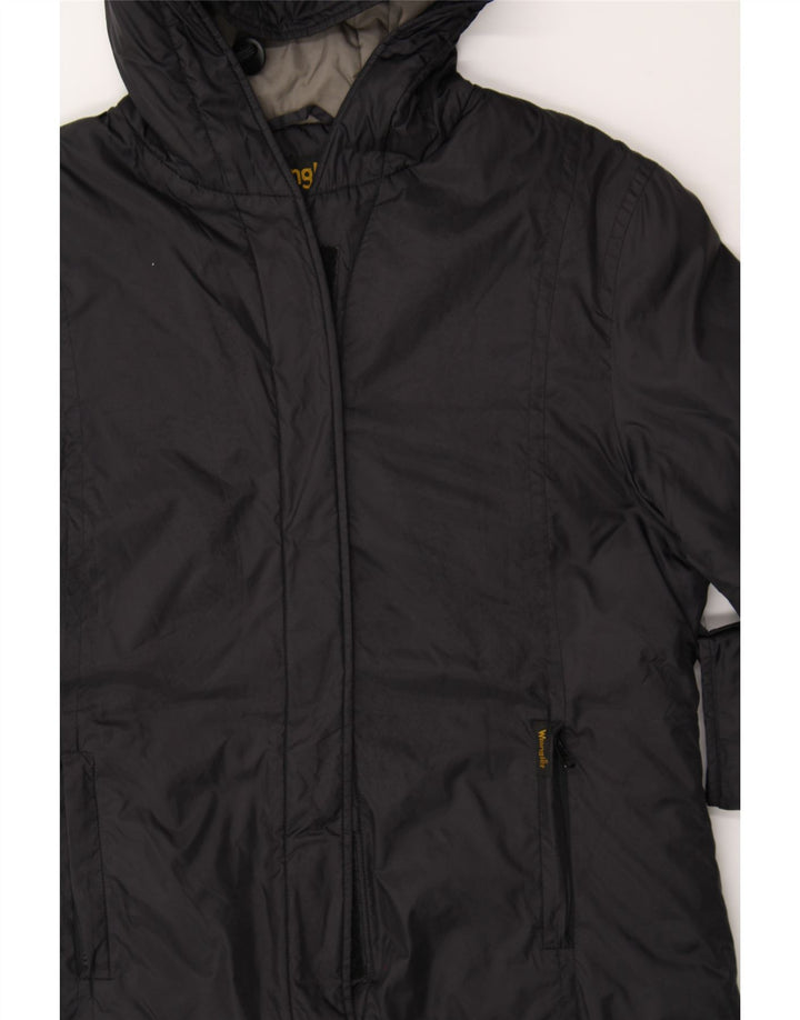 WRANGLER Womens Hooded Windbreaker Jacket UK 16 Large Black Polyamide Vintage Wrangler and Second-Hand Wrangler from Messina Hembry 