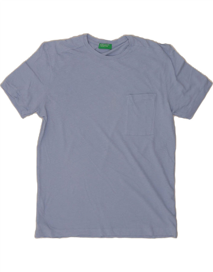 BENETTON Mens T-Shirt Top Medium Blue Cotton Vintage Benetton and Second-Hand Benetton from Messina Hembry 