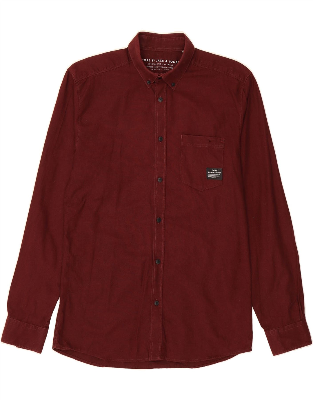JACK & JONES Mens Core Shirt Large Burgundy Cotton Vintage Jack & Jones and Second-Hand Jack & Jones from Messina Hembry 