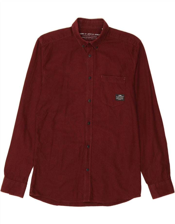 JACK & JONES Mens Core Shirt Large Burgundy Cotton Vintage Jack & Jones and Second-Hand Jack & Jones from Messina Hembry 