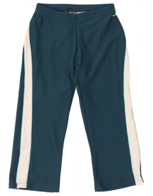 Nike Pantalon de survêtement Capri pour femme UK 8/10 Petit Vert Colorblock Sports