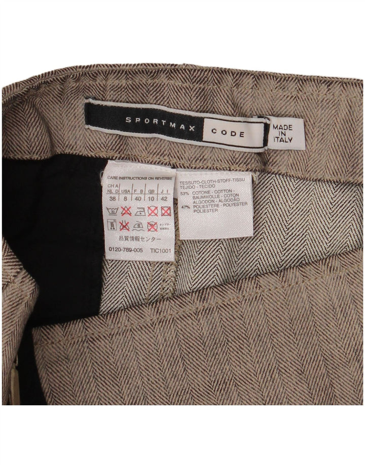 Sportmax Womens Abstract Pattern Pencil Skirt UK 10 Small W28 Grey