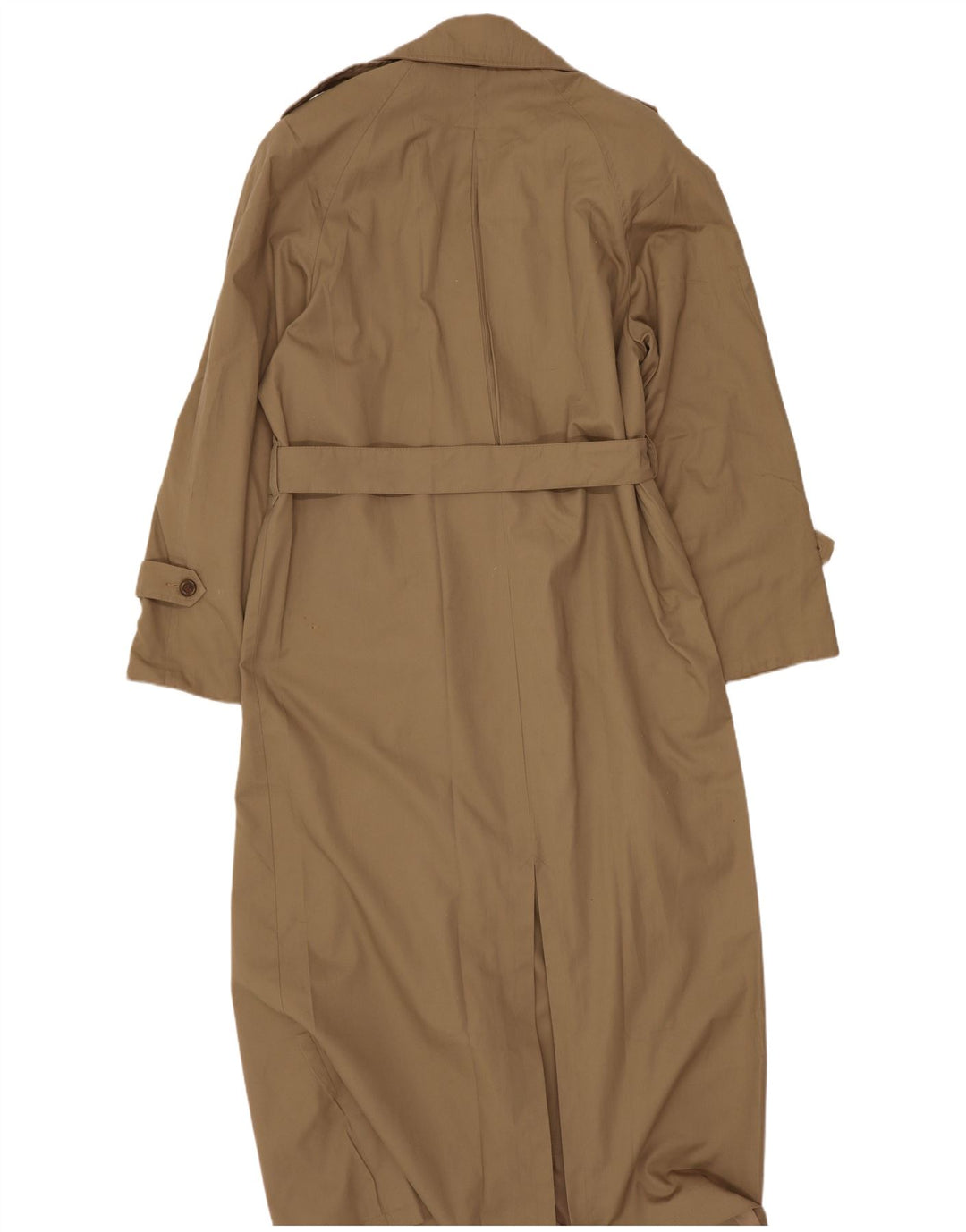 Vintage Womens Longline Oversized Trench Coat IT 40 Small Beige Polyester