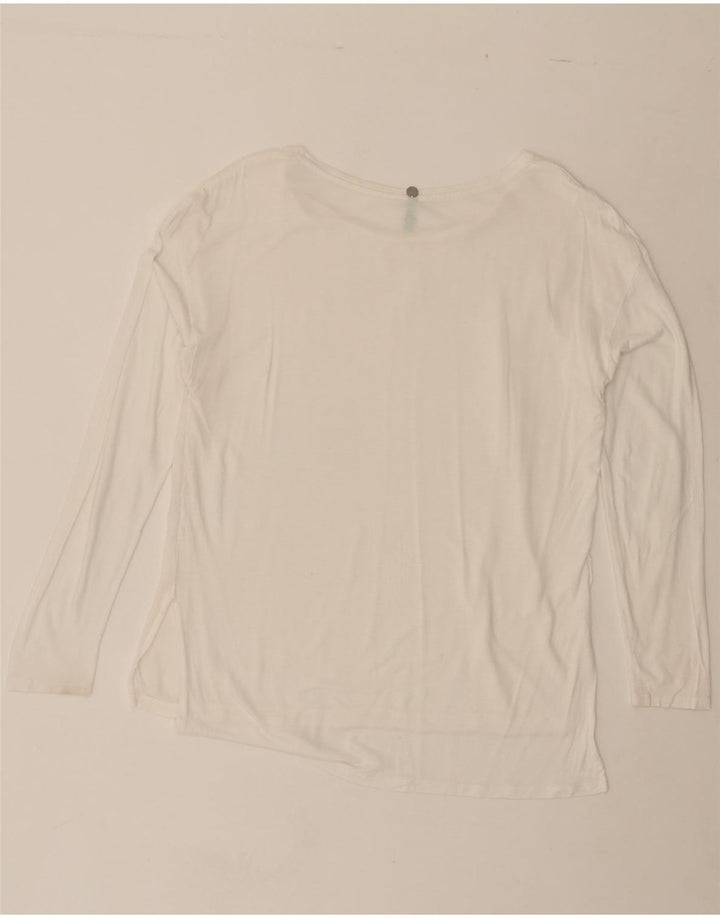 BENETTON Womens Top Long Sleeve UK 14 Medium White Viscose Vintage Benetton and Second-Hand Benetton from Messina Hembry 