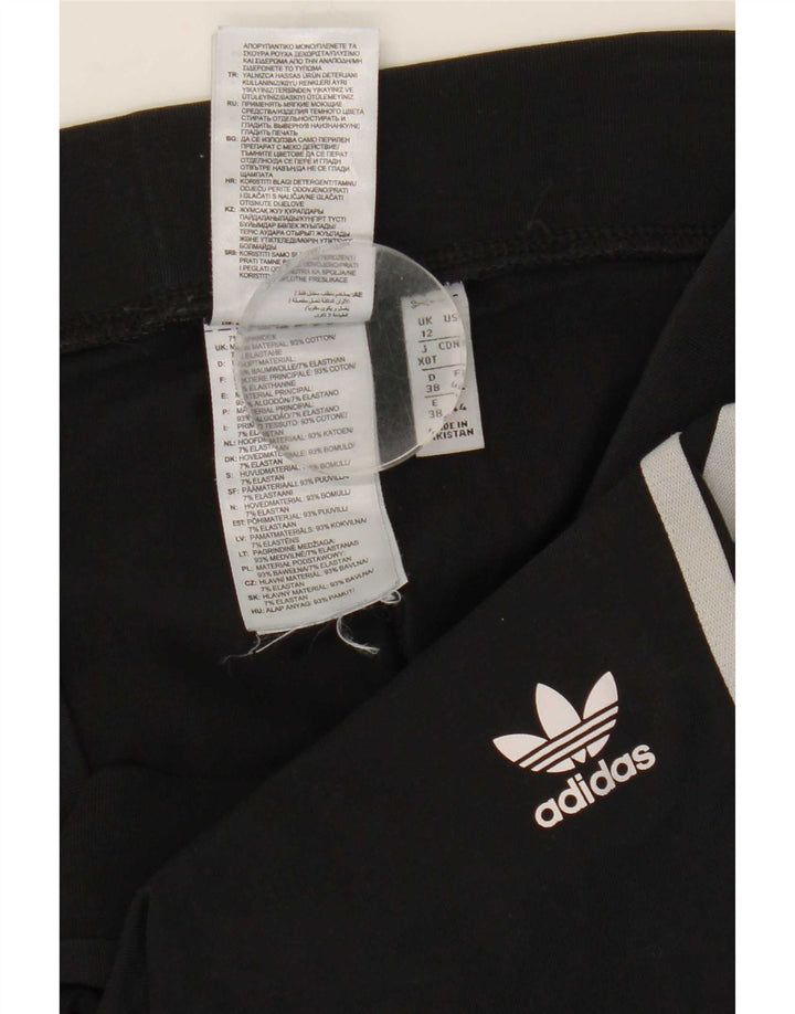 Adidas Womens Leggings UK 12 Medium Black Cotton