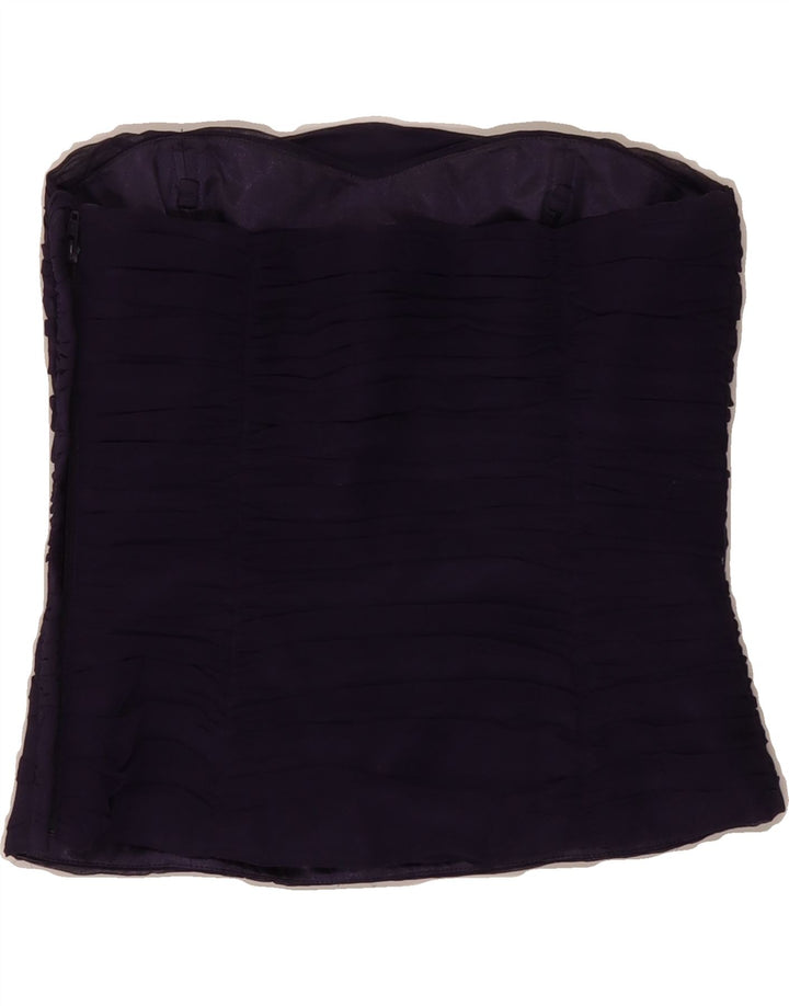 MONSOON Womens Crop Strapless Top UK 10 Small  Purple Silk Vintage Monsoon and Second-Hand Monsoon from Messina Hembry 