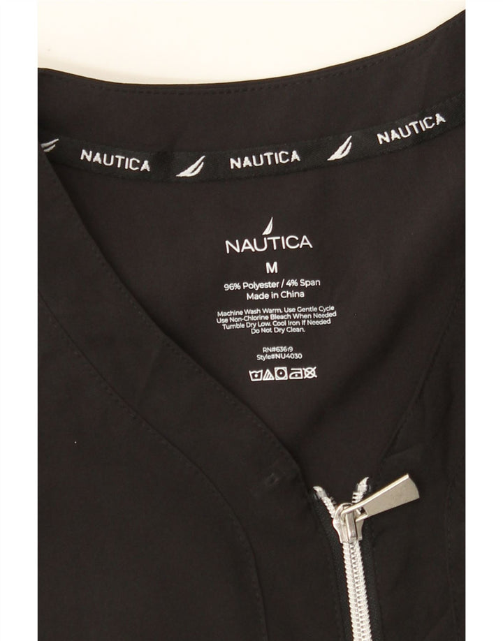 NAUTICA Womens Blouse Top UK 14 Medium Black Polyester