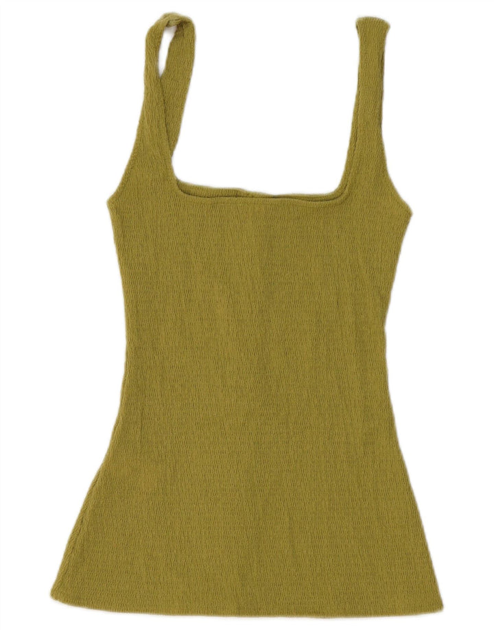 Zara Womens Vest Top UK 12 Medium Green Polyester