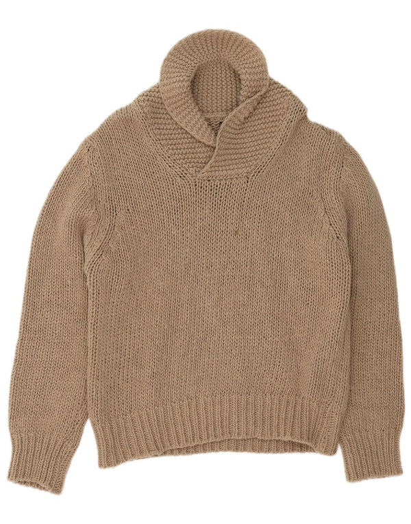 Vintage herre sjal hals sweater lille beige