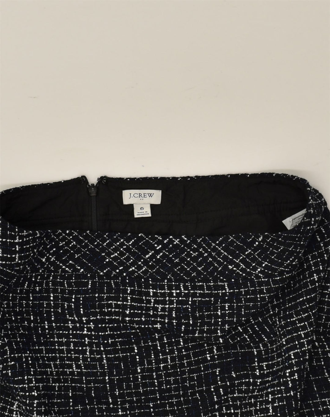 J. CREW Womens Straight Skirt US 6 Medium W30  Black Check Polyester | Vintage J. Crew | Thrift | Second-Hand J. Crew | Used Clothing | Messina Hembry 