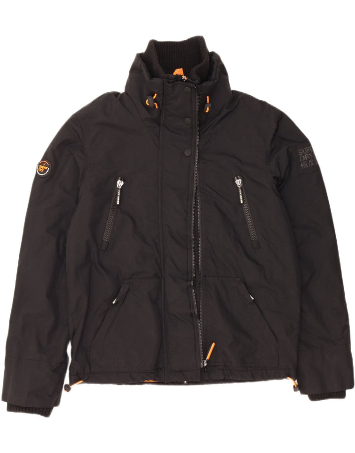 SUPERDRY Mens Windbreaker Jacket UK 40 Large Black Nylon