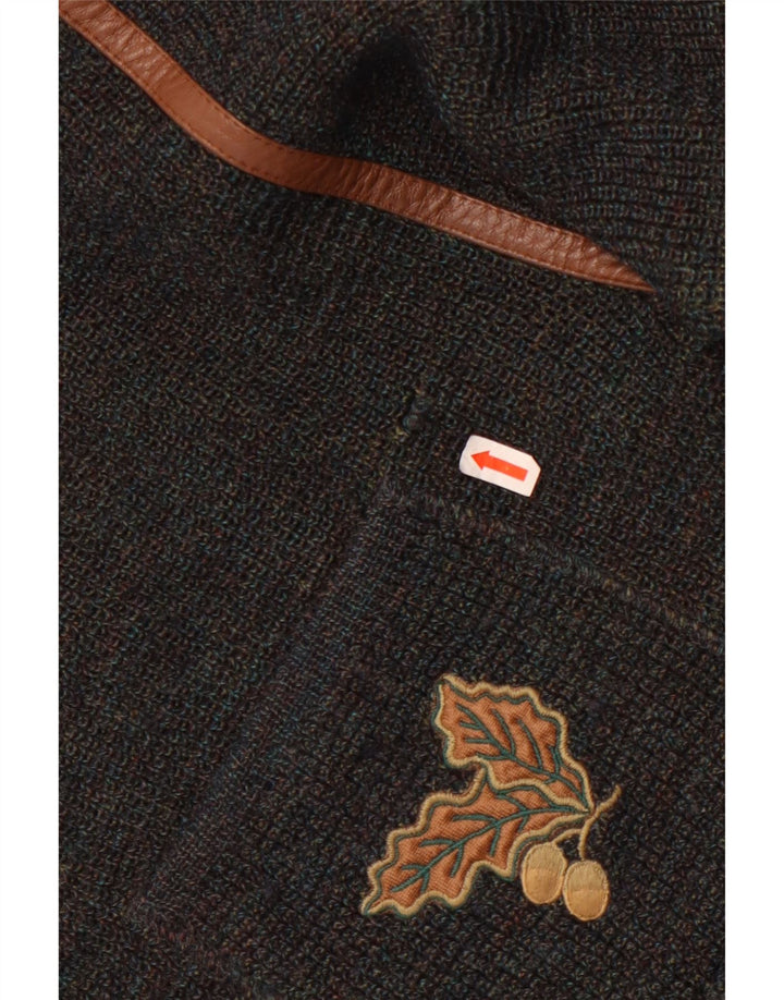 Marz Mens Double Breasted Cardigan Sweater EU 52 Large Grey Flecked Wool