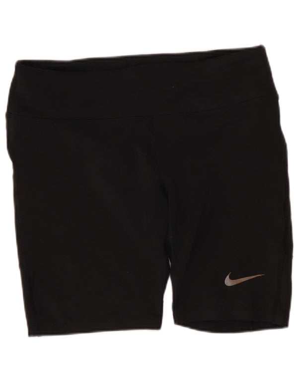 Nike női Dri Fit sport rövidnadrág UK 12 közepes fekete poliészter