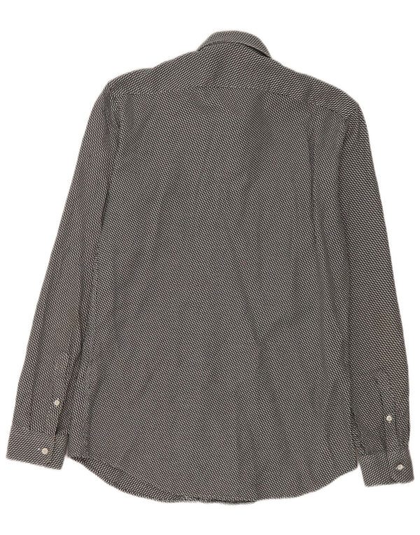 Reiss Chemise Slim Fit Homme Noir Moyen Chevron Coton