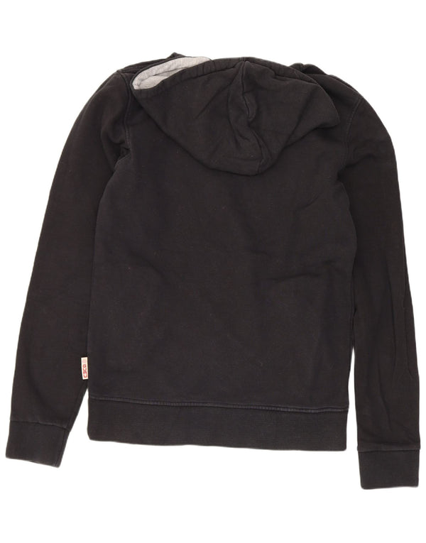 Γκουρού Γυναικείο Γραφικό Hoodie Jumper UK 12 Medium Black Floral