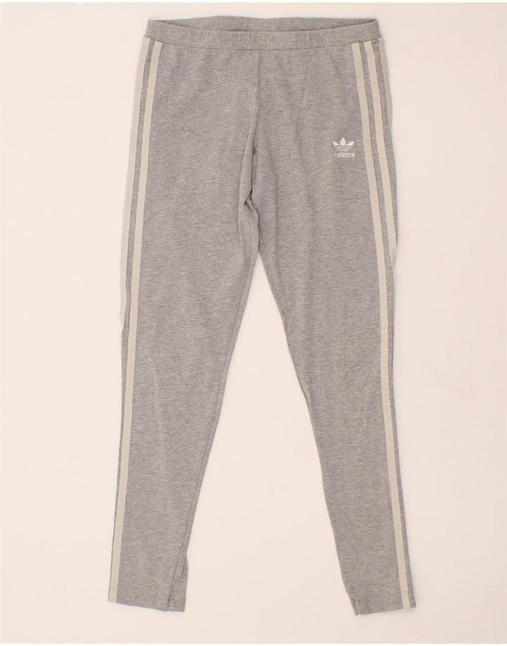 ADIDAS Womens Leggings UK 12 Medium  Grey Cotton Vintage Adidas and Second-Hand Adidas from Messina Hembry 