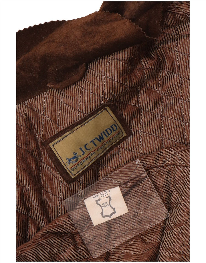 J. C. Twidd Mens Suede Jacket IT 52 XL Brown Leather