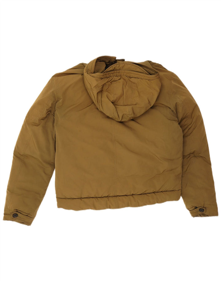 French Connection Herre hættepolstret jakke UK 36 Small Khaki Polyester