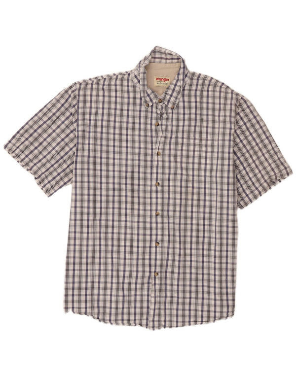Wrangler Chemise à manches courtes pour homme XL en coton à carreaux blancs