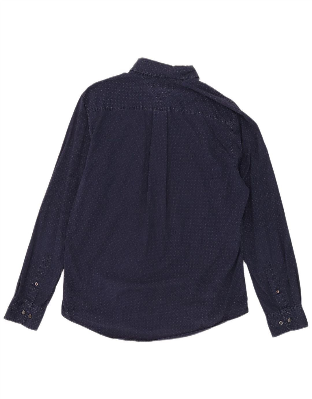 Tommy Hilfiger Mens Shirt Medium Navy Blue Spotted Cotton