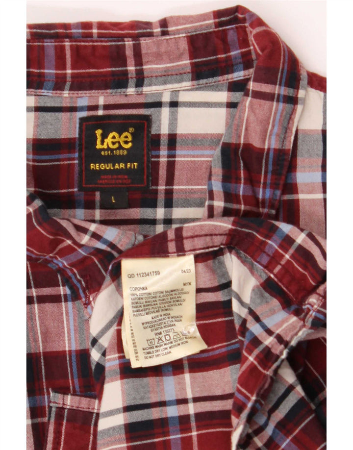 Lee Mens Regular Fit Shirt Large Red Check Cotton