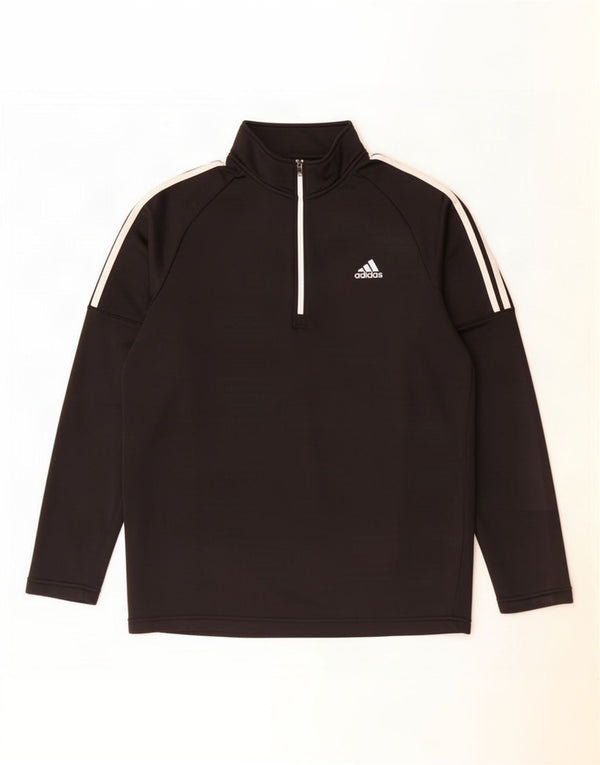 Adidas Mens Zip Neck Pullover Tracksuit Top XL Black Polyester