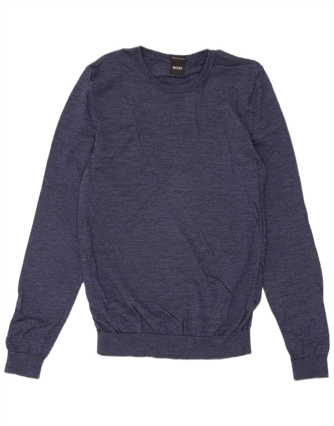 Hugo Boss Herre Crew Neck Jumper Sweater Medium Navy Blue Uld