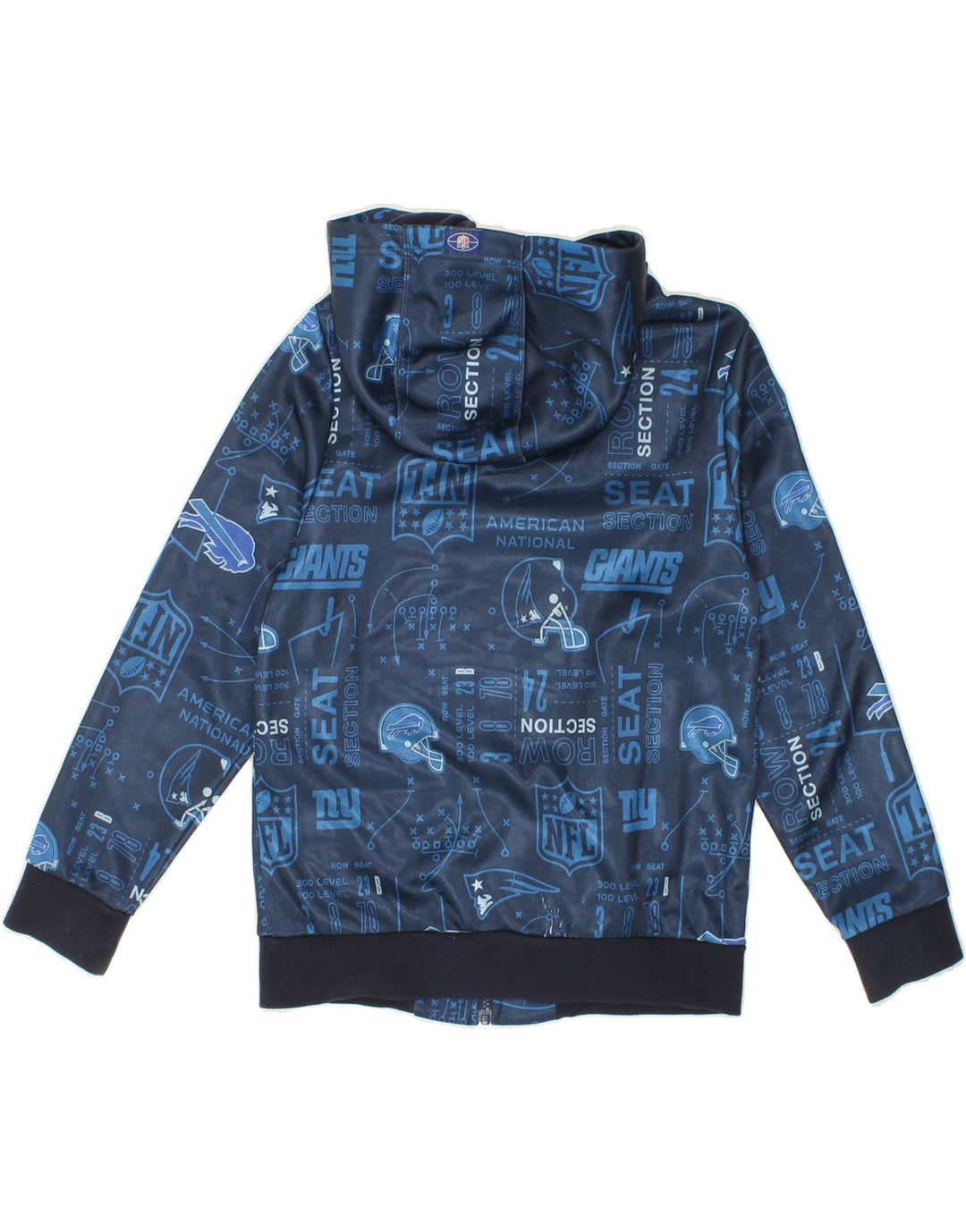 NFL Boys Graphic Zip Hoodie Sweater 11-12 Years Blue Polyester Vintage NFL and Second-Hand NFL from Messina Hembry 