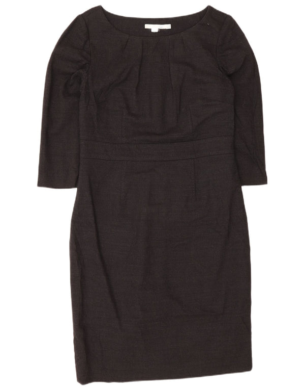 Boden Damen-Etuikleid mit 3/4-Ärmeln, normal, UK 12, mittelgraue Wolle