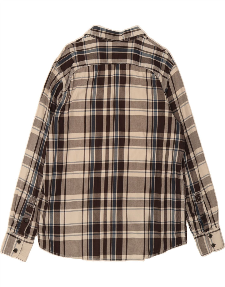 COLUMBIA Mens Shirt Large Brown Check Cotton Vintage Columbia and Second-Hand Columbia from Messina Hembry 
