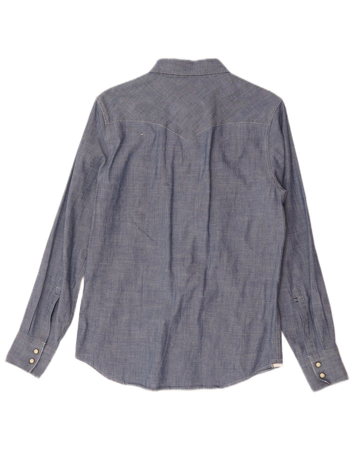 Levi's Mens Slim Fit Shirt Small Blue Cotton