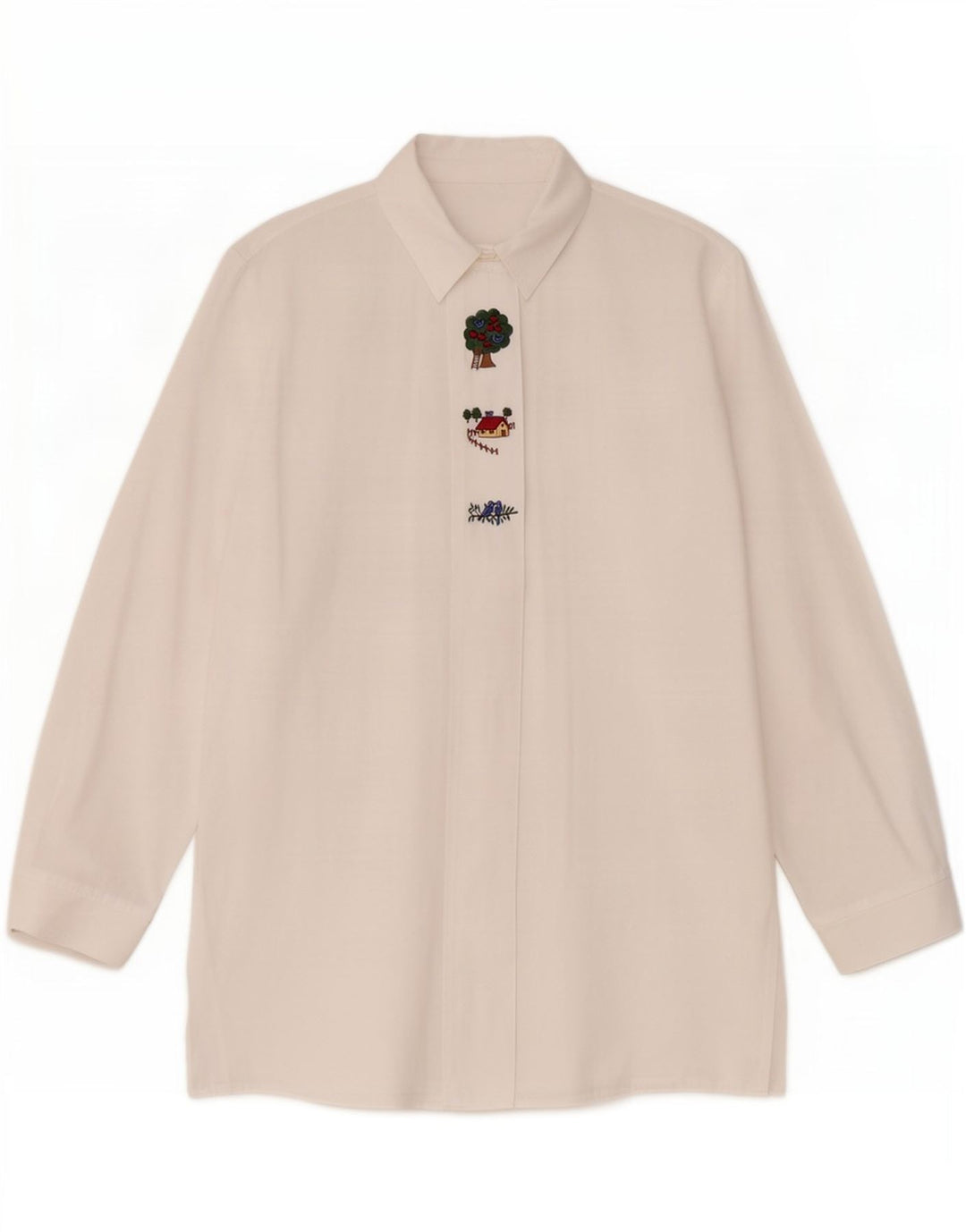Camicia vintage da donna UK 16 grande bianca