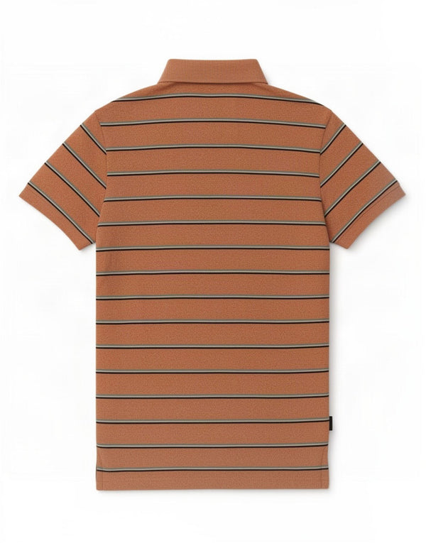 Polo da uomo Superdry piccola in cotone a righe arancioni