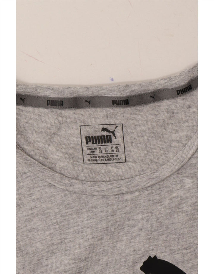 PUMA Womens Graphic T-Shirt Top UK 12 Medium Grey Vintage Puma and Second-Hand Puma from Messina Hembry 