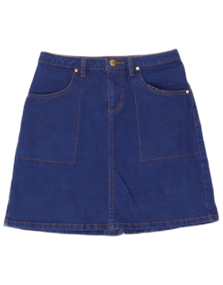 Topshop Womens Mini Denim Skirt UK 8 Small W26 Blue Polyester