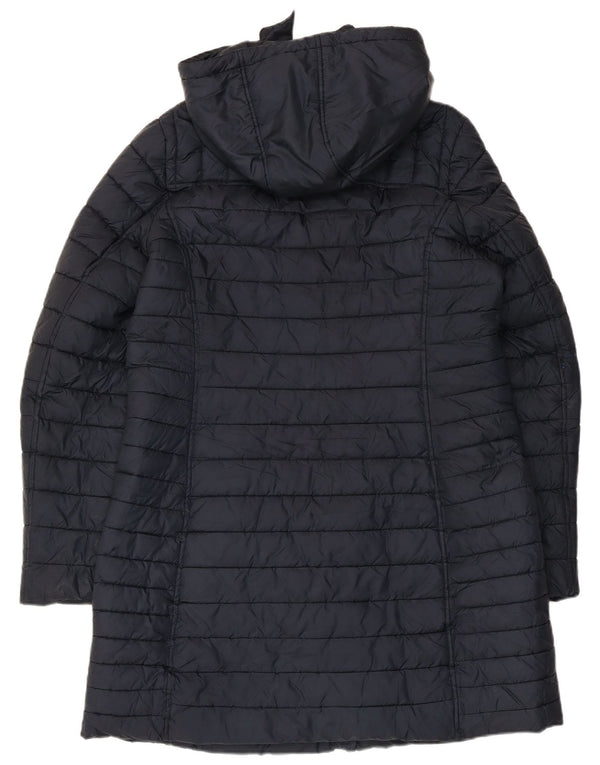 Joules Wattierter Damenmantel mit Kapuze, UK 16, Größe L, Marineblau, Polyester