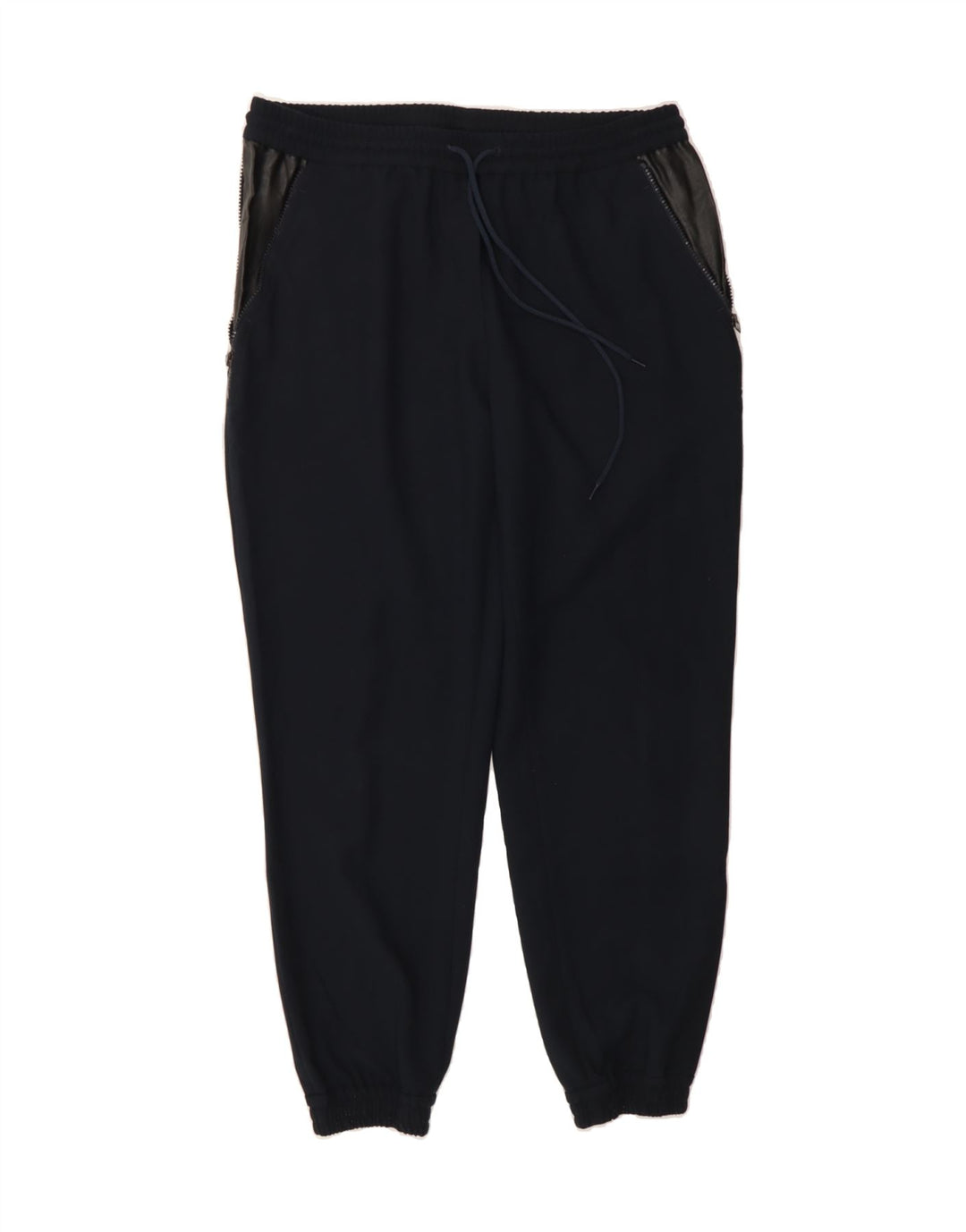 TRUSSARDI Mens Tracksuit Trousers Joggers IT 46 Small  Navy Blue Polyester Vintage Trussardi and Second-Hand Trussardi from Messina Hembry 