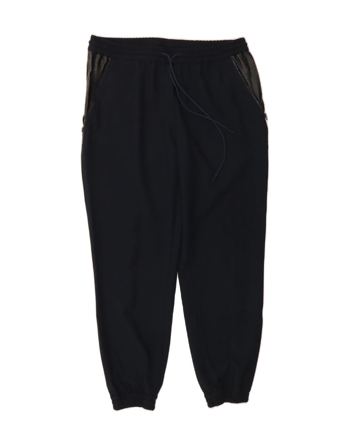 TRUSSARDI Mens Tracksuit Trousers Joggers IT 46 Small  Navy Blue Polyester Vintage Trussardi and Second-Hand Trussardi from Messina Hembry 