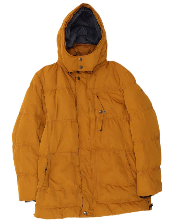 Jaqueta acolchoada com capuz masculino Hugo Boss UK 40 grande amarelo