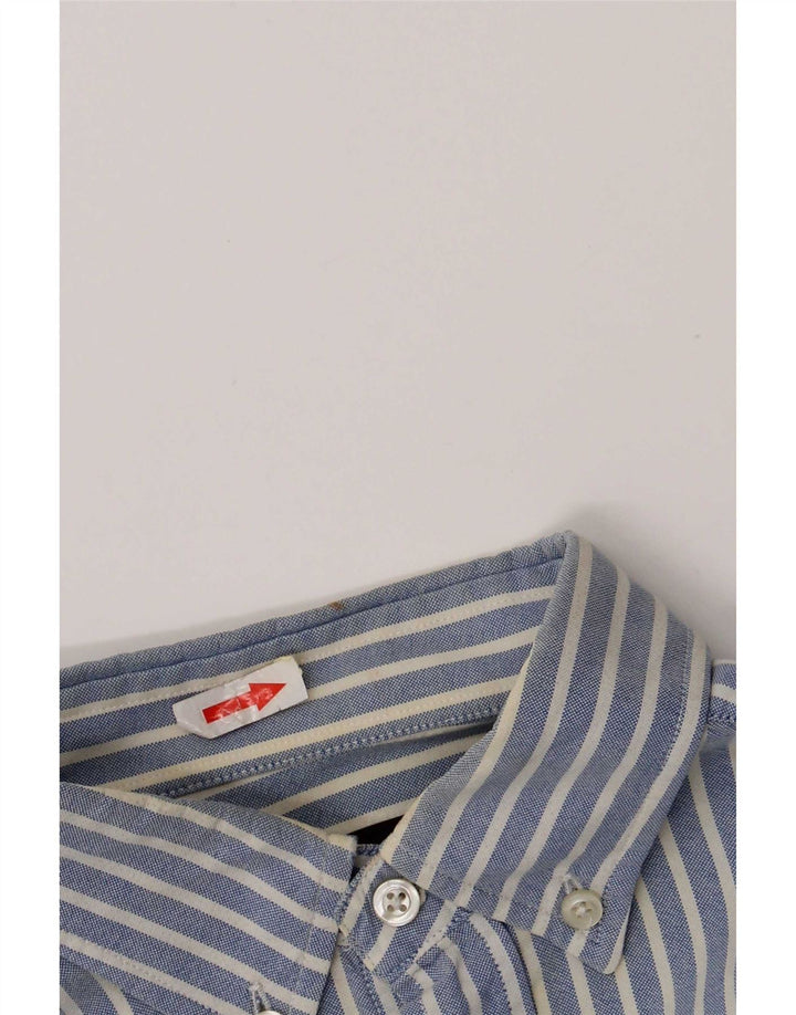 Camisa masculina Massimo Dutti de algodão listrado azul médio