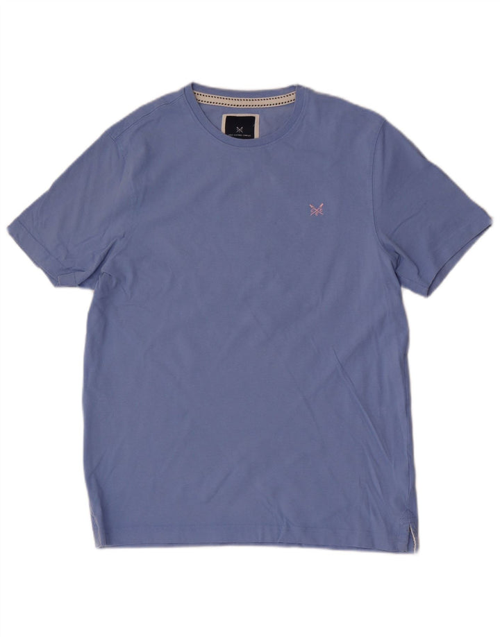 CREW CLOTHING Herren T-Shirt Top mittelblaue Baumwolle