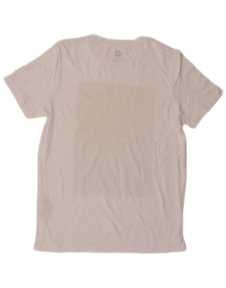 JACK & JONES Mens Graphic T-Shirt Top Medium White Cotton