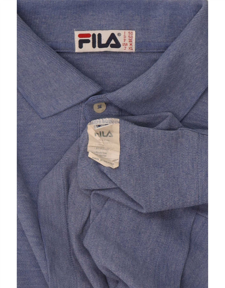 Fila Herren Poloshirt IT 50 mittelblaue Baumwolle